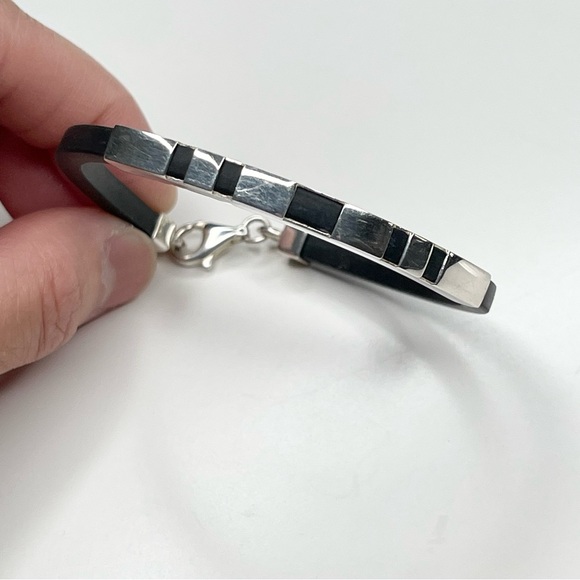 Sterling Silver Rubber Bracelet Italy - Picture 3 of 3